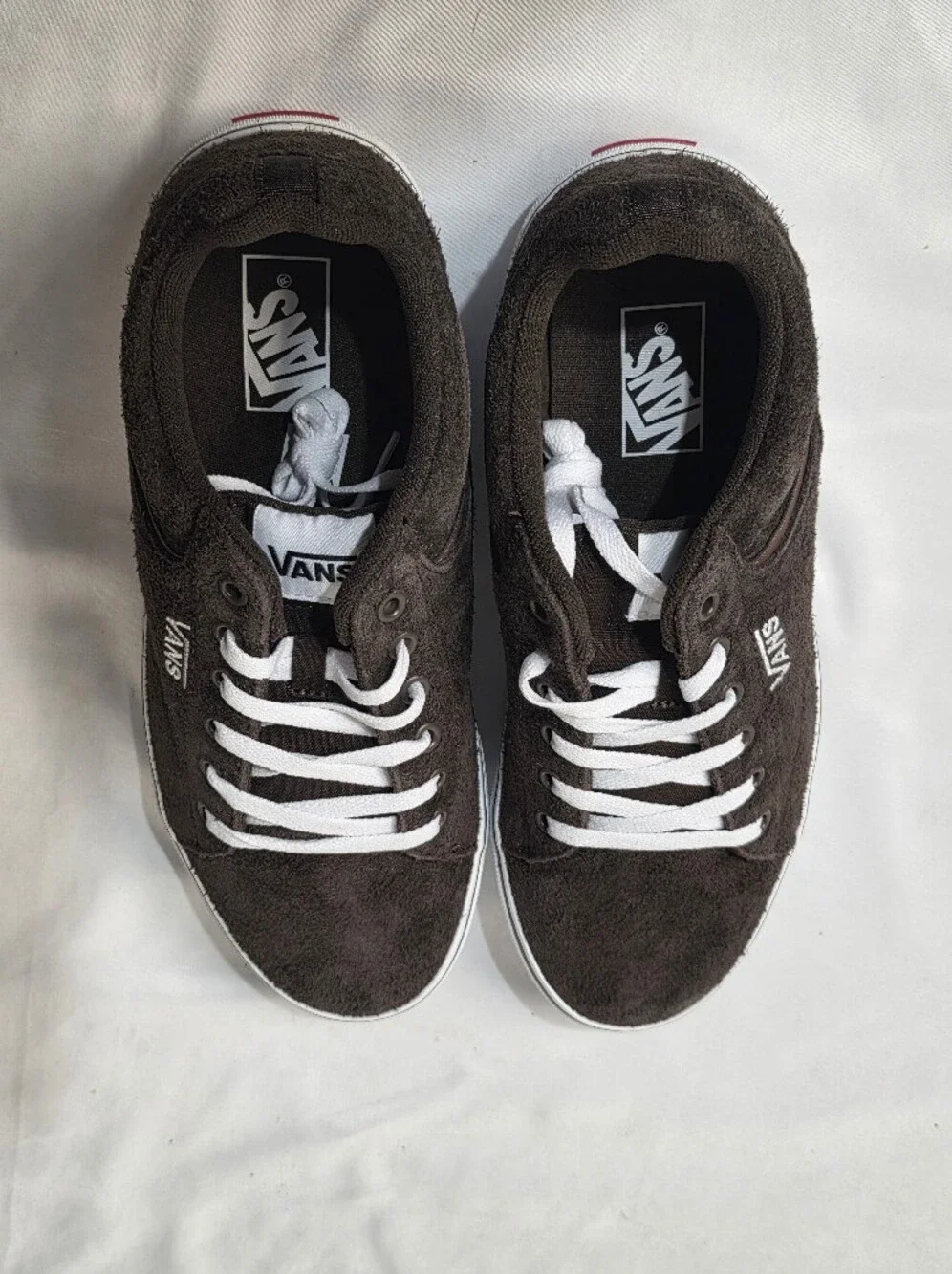 Vans Selden Hairy Suede Demitasse Size 10.5 Brown Low-Top Sneakers